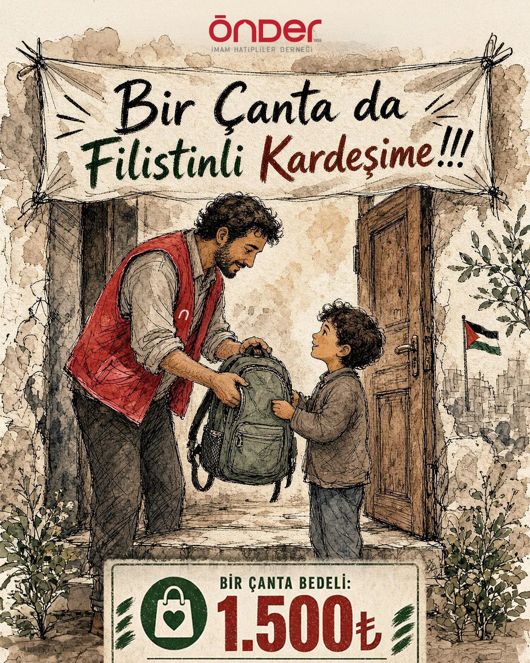 ÖNDER’DEN GAZZE’YE “BİR ÇANTA DA FİLİSTİNLİ KARDEŞİME” KAMPANYASI